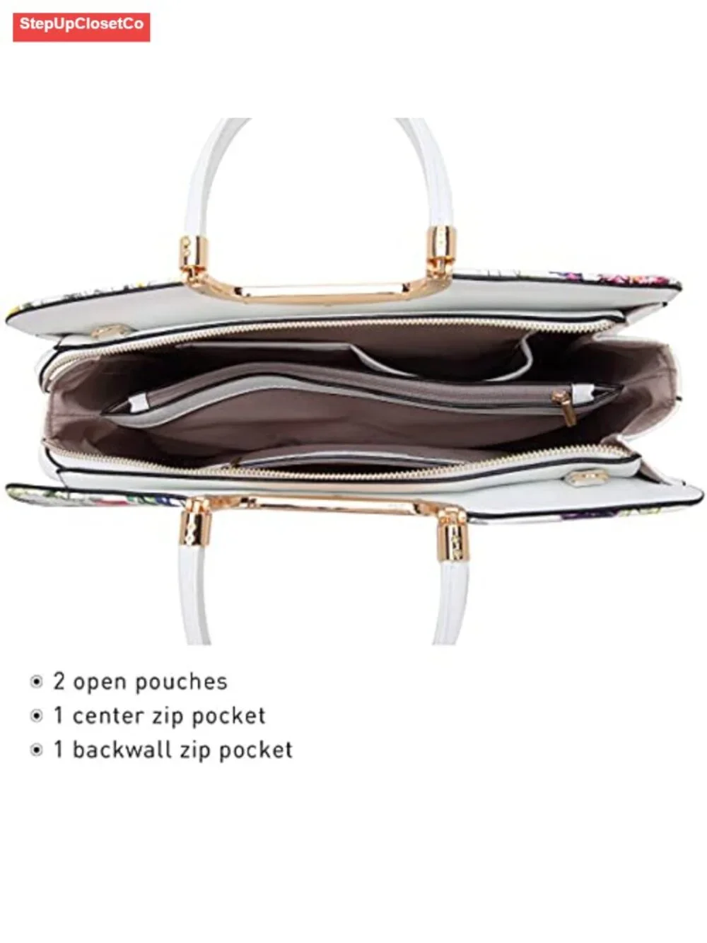 Women's Vegan Leather Satchel Tote with Wallet - Work Bag
